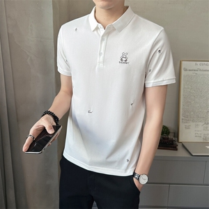 2025新款夏季翻领polo衫短袖t恤透气打底衫男C317-1829-P55图片