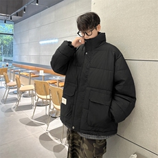 假两件棉服男士韩版潮流高街2024冬季ins宽松棉服外套MF289-P93，男装棉衣，星座412-2