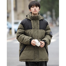 秋冬港风连帽时尚棉衣袖章宽松加厚冬季外套MY9308P-95，男装棉衣，电商A128