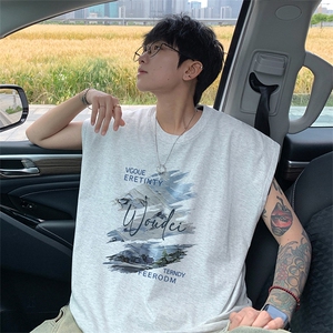 可48小时发货支持抖音得物来样二开240克重磅美式纯棉背心无袖t恤图片