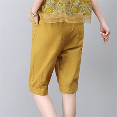 2025年夏季新款中腰高端时尚休闲棉麻五分裤，女装短裤/热裤，独衣靓