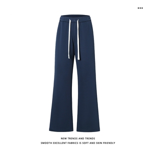 62%棉M-5XL 简约设计百搭微喇时尚加绒加厚长裤X2510特批24图片