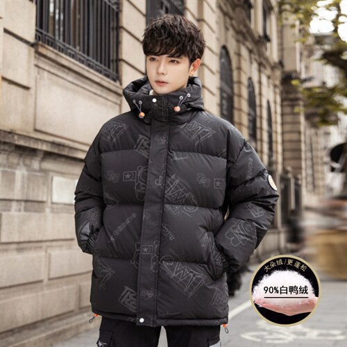TIM2026冬季新款90%白鸭绒中长款连帽羽绒服男XZ109-Y1266-P218，男装羽绒服，星座109