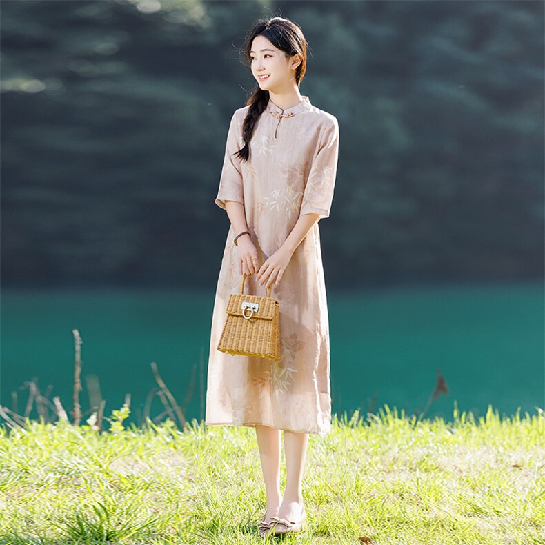 2026年夏季大摆型大摆型聚会街拍约会舞蹈婚礼逛街,女装连衣裙,江南依恋