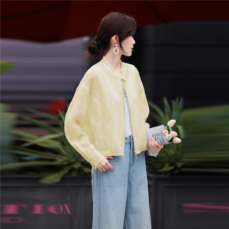 2026夏季新款时尚宽松百搭减龄轻薄外套,女装短外套,鑫源服饰