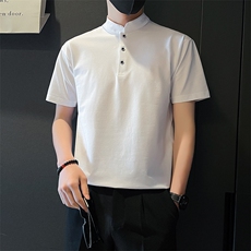 轻熟社会小伙店主风白色polo衫短袖t恤男A210-A318-p58孔78，男装T恤，星座210-3