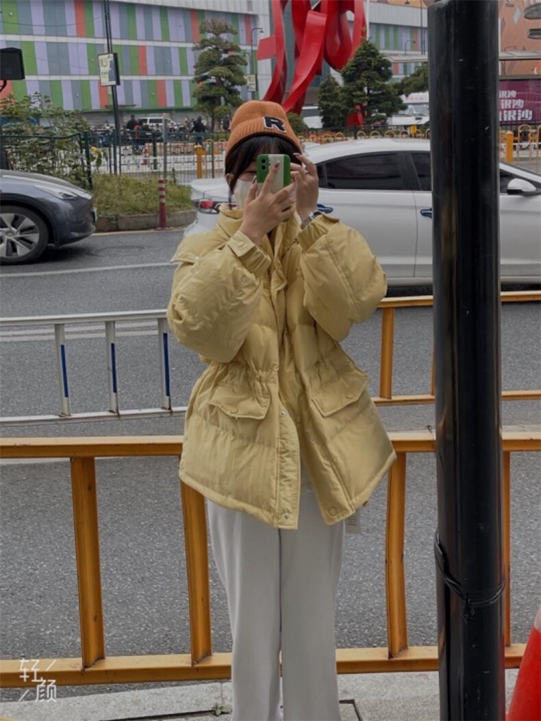 韩版收腰版羽绒服，女装羽绒服，玩美