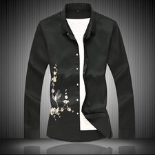 20年大码印花中国风衬衫男夏秋新款青年长袖衬衫QT5030/2121p50，男装衬衫，电商A012