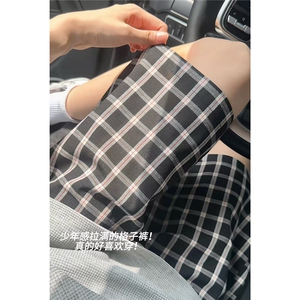 2 泡泡纱格子五分短裤宽松 现货2000件 K998-特P25图片