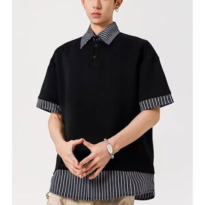1506-1/TLD9021/P43翻领短袖polo衫男潮牌夏季t恤韩版修身百搭
