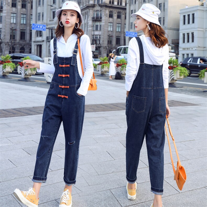 2021春秋款中国风背带裤时尚百搭减龄青春舒适柔软，女装连体裤，秋水欣儿