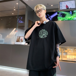 量大优 供视频 菠萝格套装刺绣短袖男大码M-5X TX27-特P23图片