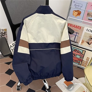 美式潮牌工装棒球夹克男女春秋街头宽松休闲百搭外套W6861-P78图片