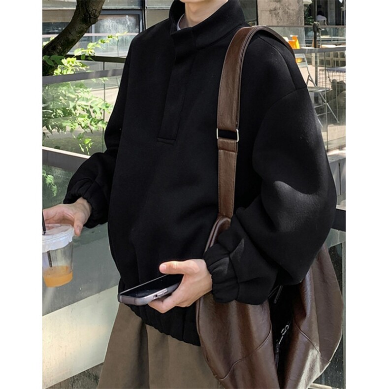美式立领半拉链卫衣男新款运动套头上衣春秋廓形宽松外套WWT23,女装短外套,星座1116A（原606A-3）