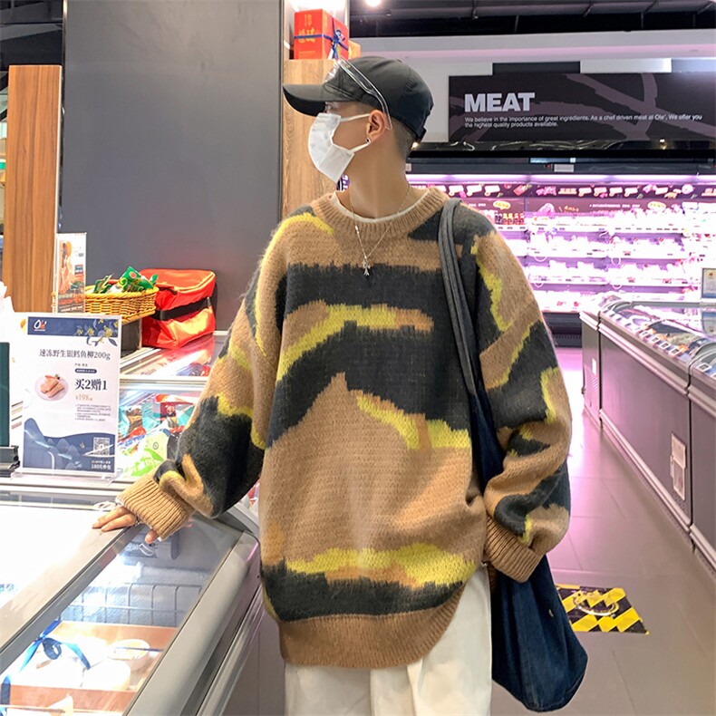 毛衣男秋冬小众设计感慵懒风针织衫日系宽松套头毛线衣Y9025-p45,男装针织衫/毛衣,星座1008-1
