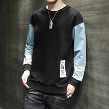 2021春秋季新款潮牌宽松休闲圆领情侣卫衣男DS667T，男装卫衣，电商A102