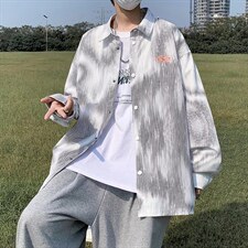 长袖衬衫男港风日系春季韩版潮流扎染衬衣CS079P34，男装衬衫，星座1116-2