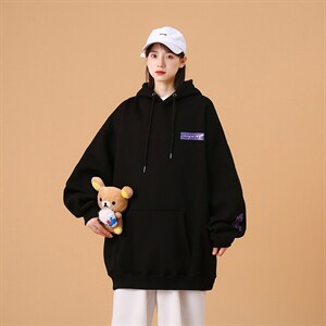 潮创意字母印花连帽卫衣女中性风WY801P48控68