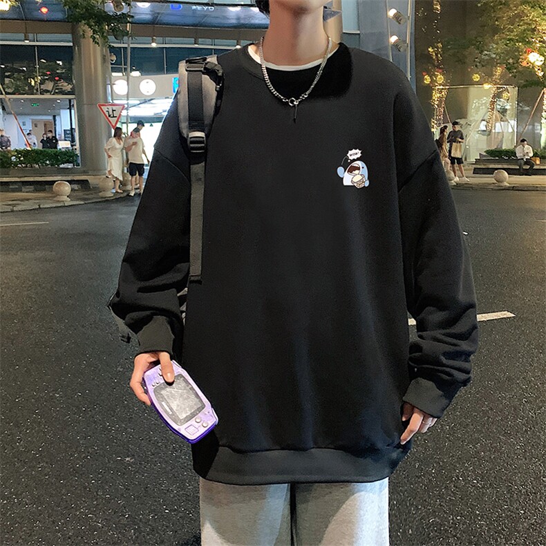 S6239-P28秋季圆领卫衣男大码韩版宽松长袖外套,男装卫衣,电商A040