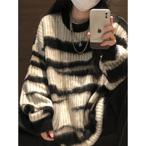 【有货】MY3010CC-特P46 条纹毛衣男慵懒风情侣针织衫外套图片