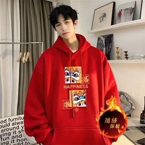 龙年卫衣 冬季美式加绒加厚卫衣外套DL1729常规特P35加绒特40图片