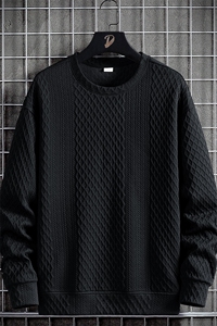 M-8XL 秋季胖男生圆领提花卫衣男 59图片