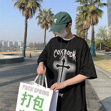 B266-6602-P30控4823夏季新款美式街头宽松休闲短袖T恤，男装T恤，星座B257-1
