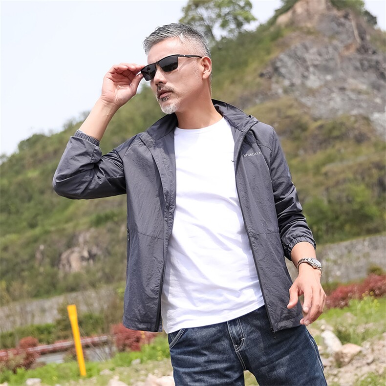 皮肤衣户外超薄透气防晒衣中年男士休闲夹克防晒衣运动外套男,男装夹克,电商B212（原钱塘6029）