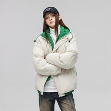 日系冬季连帽撞色保暖防风棉衣面包服外套男女同款XY2271-P65，男装棉衣，星座717