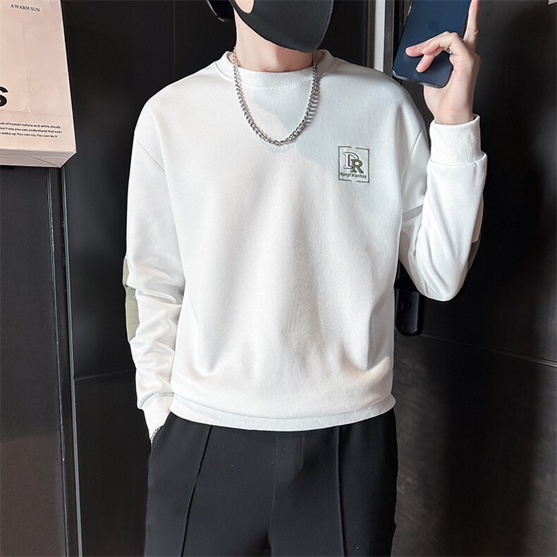 贴布字母刺绣高级感潮流撞色圆领卫衣休闲百搭上衣外套WY02-P55，女装短外套，电商D342