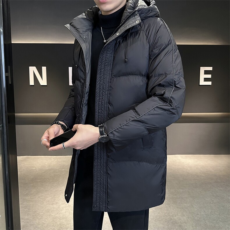 大货 连帽中长款羽绒服男 尺码偏小 L-4XL  B321-YR913-P185图片
