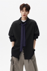 （送个性领带）CS1160-特P42控88肌理感长袖男小众设计大码衬衣，男装衬衫，电商A059