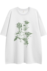 白底新款夏季时尚百搭宽松圆领印花100棉短袖T恤T1176P25控38，男装T恤，电商A247-1