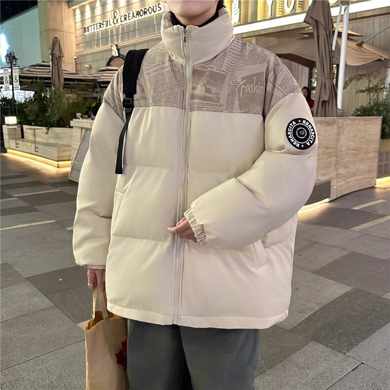 冬季美式PU皮羽绒服男加厚韩版ins潮流面包服宽松外套MF356-P88图片