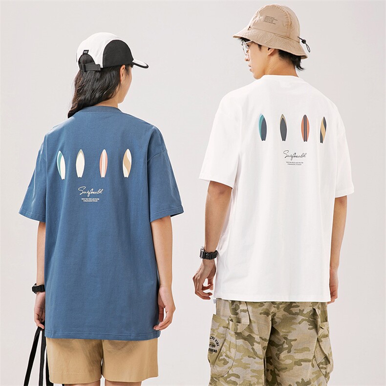 2024夏季新款男装日系潮牌纯棉印花圆领宽松短袖休闲T恤T952-F39,男装T恤,电商A101（原外27）