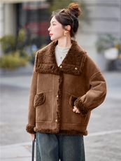 2025冬季新款~~双面穿皮毛一体，女装棉衣/棉服，意芙