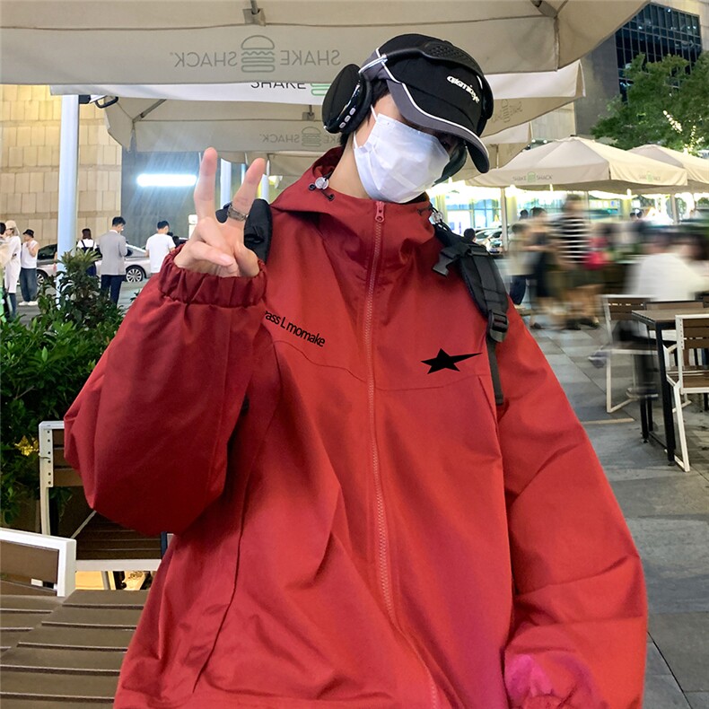 港风23新款秋季时尚百搭宽松字母印花夹克外套F6381P65控88,男装夹克,电商A268A