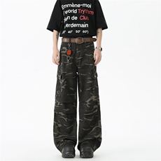 美式复古夏季设计感迷彩男女运动工装裤多口袋XZ201-KZ025P48，男装工装外套，星座201