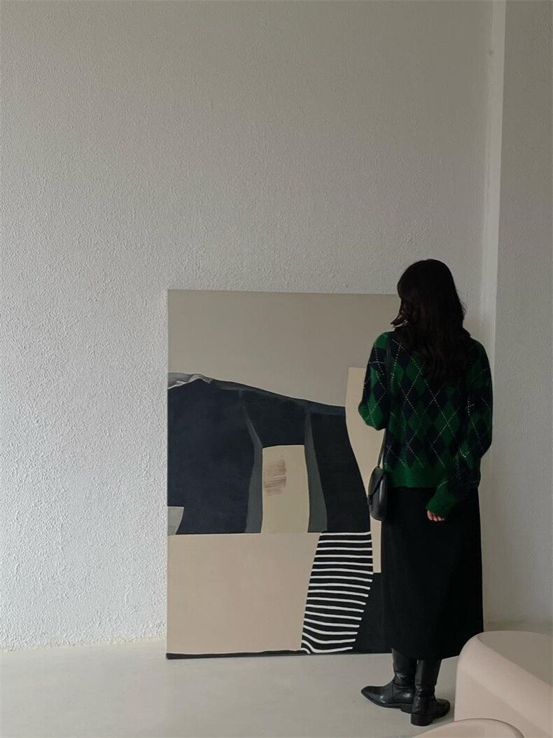 冬季·羊毛拼色格套头毛衫，其它，hello september