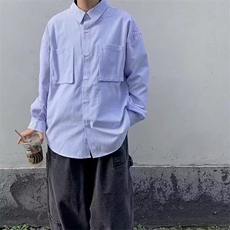 条纹衬衫男秋季2025新款韩版长袖衬衣宽松高级感复古休闲外套，男装衬衫，星座1210-1