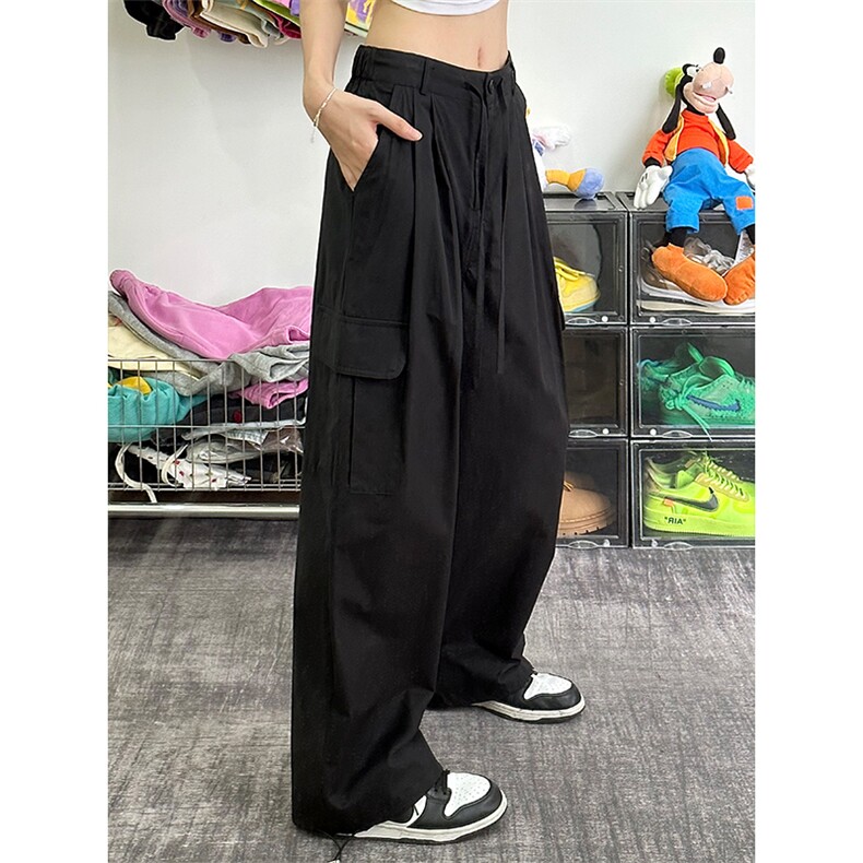 美式高街阔腿裤多口袋工装裤百搭宽松休闲裤女XZ211-1-K2338-P60,男装工装外套,星座211-1