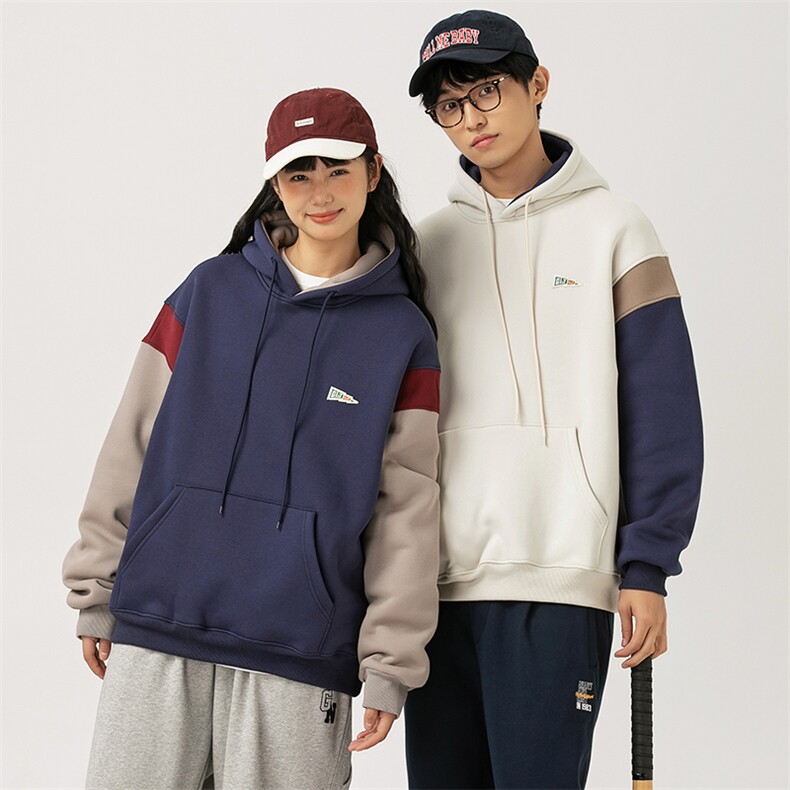 2026冬季新款男日系潮牌拼色宽松加绒加厚连帽卫衣WY560-F93,男装卫衣,电商A101（原外27）