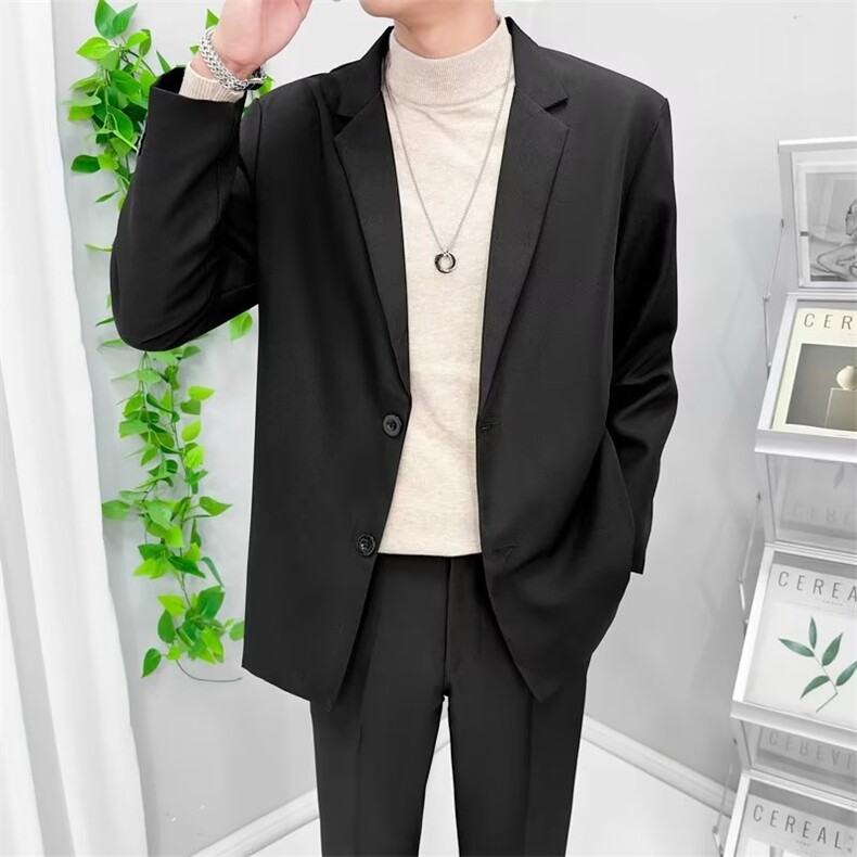 大码小西服外套男痞帅韩版潮流ins男生轻熟风商务休闲KY38-P58图片