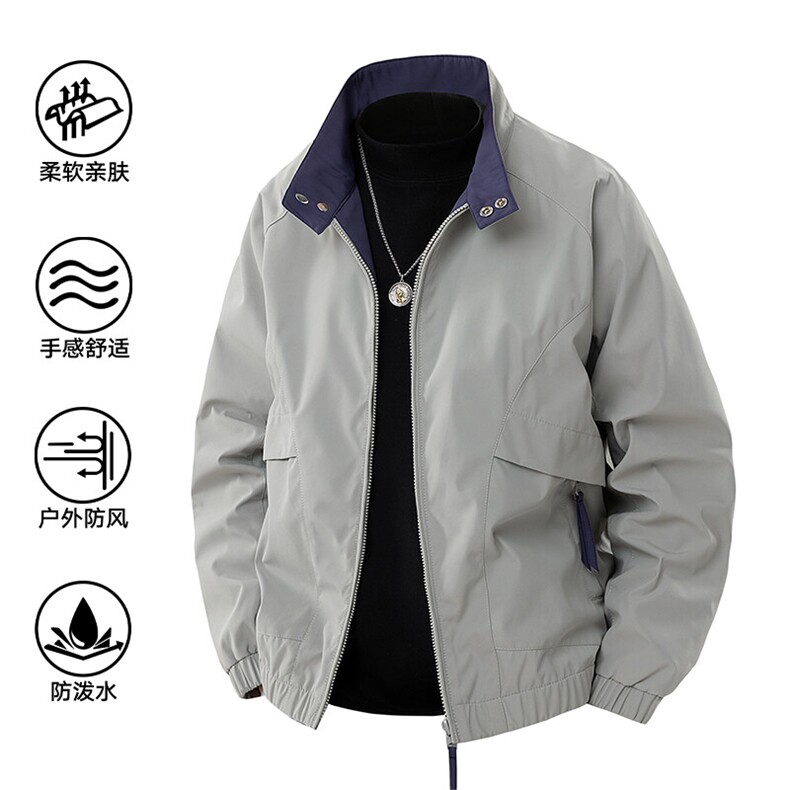 2025秋秋新款现货户外夹克男撞色立领外套DSA157B-JK2502-特P75,男装夹克,电商A157B