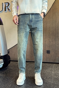 N704-P68控98修身牛仔裤男款潮牌水洗休闲裤高级男款裤子春秋新款图片