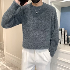 秋冬款新款男士小众慵懒风毛衣外套保暖套头银丝针织衫潮S604，男装针织衫/毛衣，星座1116A-2（原606A-1）