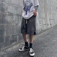 2023夏季字母刺绣运动短裤男潮牌宽松休闲五分卫裤DK0336-P30，男装休闲裤，星座308B-1