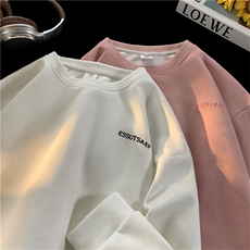 XZ213-JPR01-P35控48港风大码美式中性重磅麂皮绒套头圆领卫衣，男装卫衣，星座213