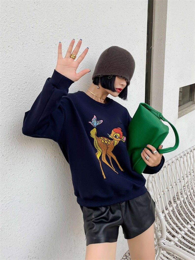 绣花卫衣，女装卫衣/绒衫，韩外