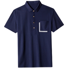 YL2213夏季休闲短袖t恤青年免烫修身男士翻领棉麻体恤P60，男装T恤，电商B360